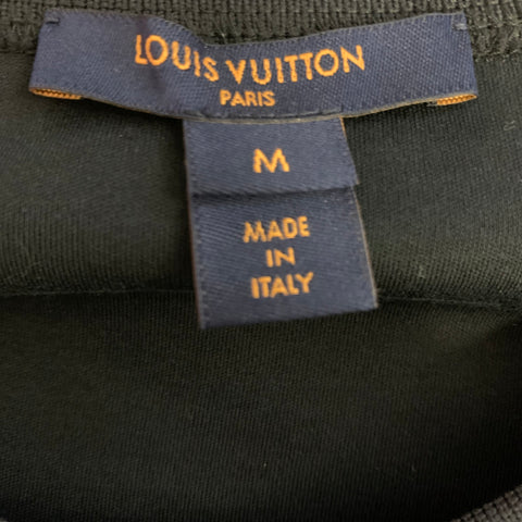 LOUIS VUITTON Size M Black Cotton Knee-Length Dress