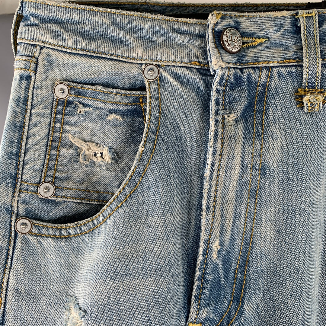 R13 Size 28 SS18 Twister Light Blue Denim Distresed Boyfriend Jeans