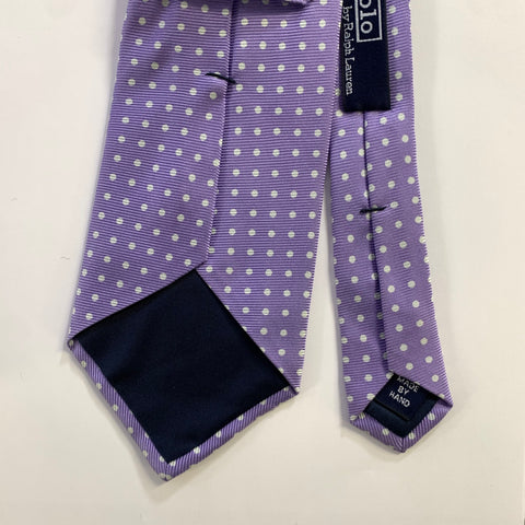 POLO Purple White Polka Dot Silk Tie