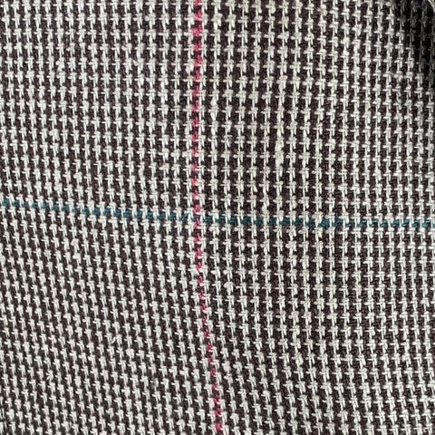 LE HOUND Veste sport à boutonnage simple, motif pied-de-poule marron et crème, taille 42