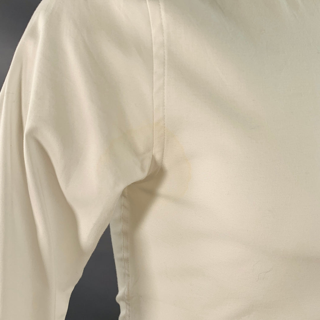 TED BAKER Size XS Brixton White Cotton Blend One Pocket Long Sleeve Shirt