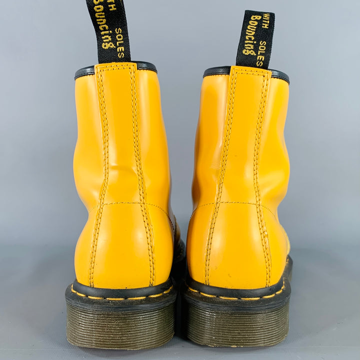 DR. MARTENS Size 8 Yellow Leather Lace-Up Boots