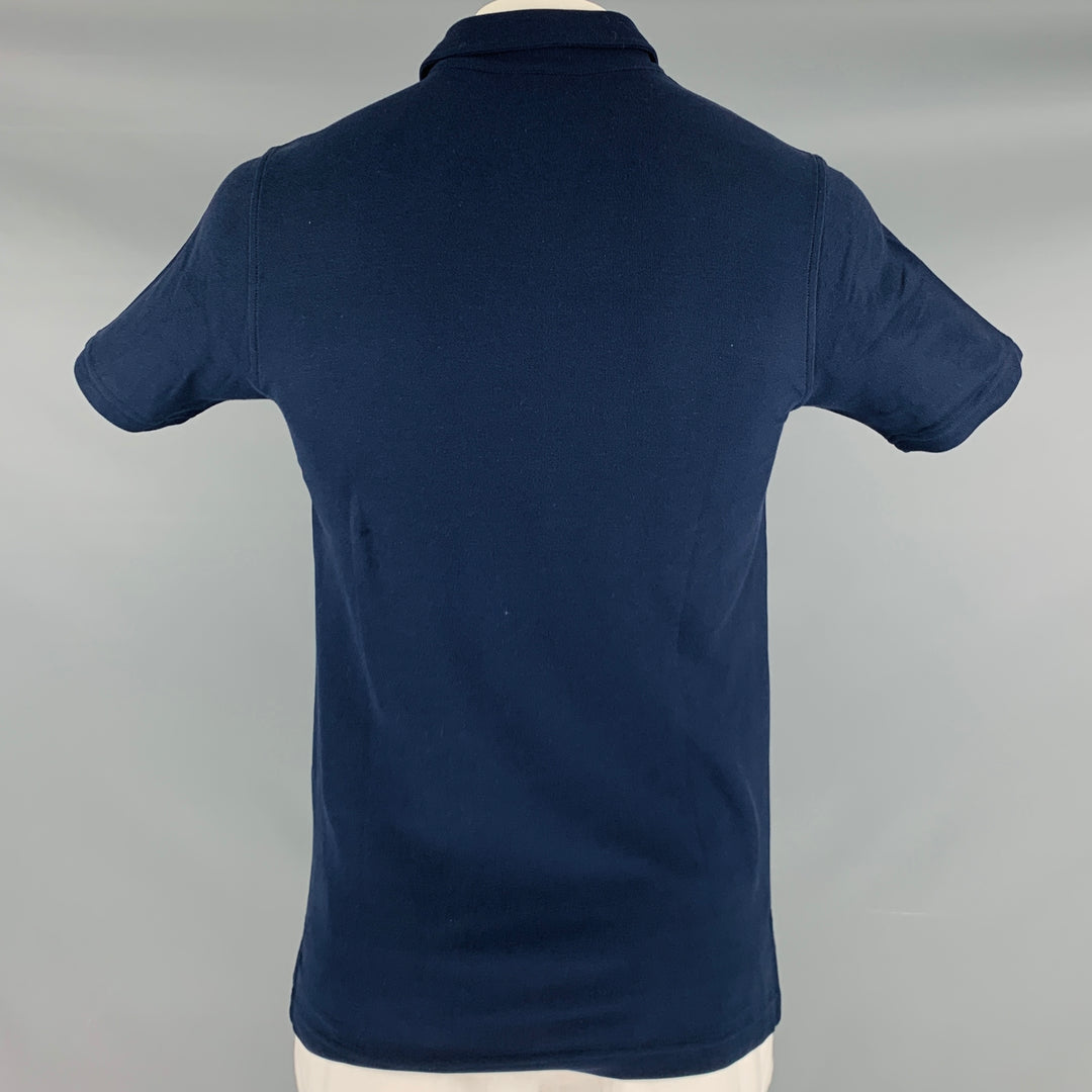 PSYCHO BUNNY Size L Navy Cotton Buttoned Polo