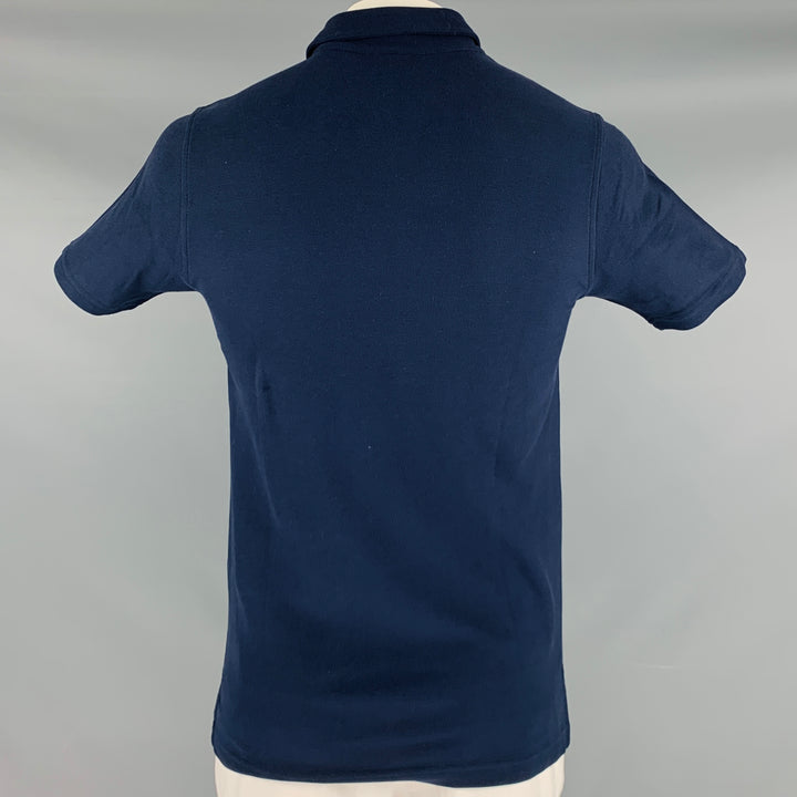 PSYCHO BUNNY Size L Navy Cotton Buttoned Polo
