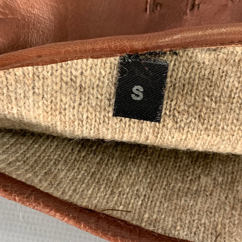 GHURKA Size S Brown Cashmere Lined Leather Gloves