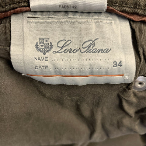 LORO PIANA Size 34 Brown Heather Cotton Blend Straight Casual Pants