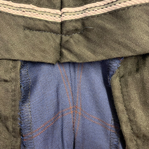 GIOVANNI BRESCIANI Size 46 Regular Blue Rust Window Pane Wool Suit
