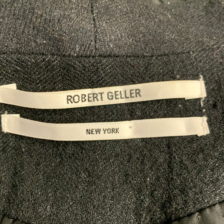 ROBERT GELLER Size M Black Shawl Collar Wool Blend Vest