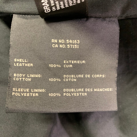 ANDREW MARC Size L Black Leather Zip Up Jacket