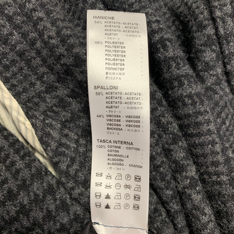 BARENA Size 36 Grey Charcoal Houndstooth Virgin Wool Blend Jacket