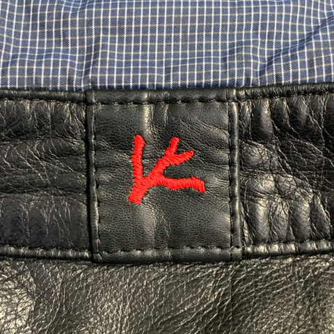 ISAIA SS13 Size M Black Blue White Reversible Zip Up Lambskin Leather Jacket