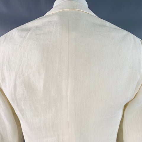 NORDSTROM Size 40 Cream Linen Notch Lapel Sport Coat