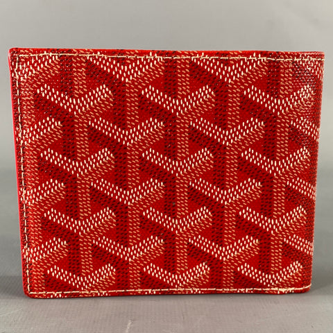 GOYARD Red Monogram Canvas Leather Wallet