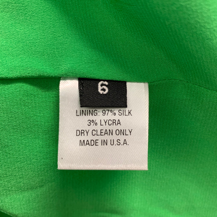 SERGIO HUDSON Size 6 Green Wool Pleated Pencil Skirt