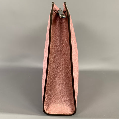 HENRI BENDEL Pink Metallic Leather Clutch