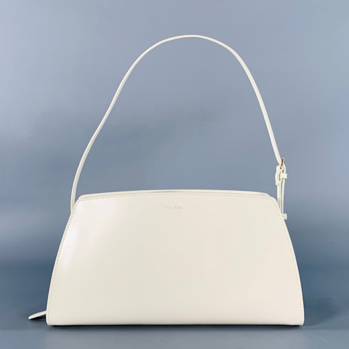 THE ROW Dalia Ivory Leather Zip Baguette Handbag