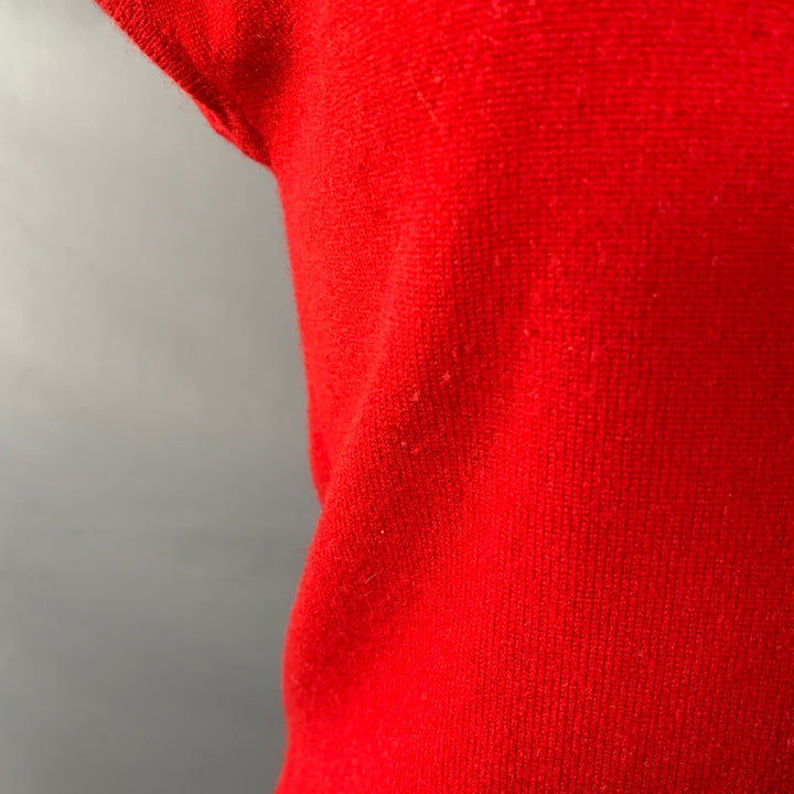 SHIRIN GUILD Size S Red Cashmere Short Sleeve Crew Neck Casual Top