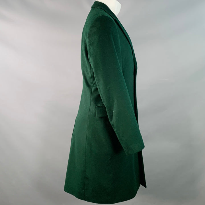 PAUL SMITH Size 38 Forest Green Wool Cashmere Peak Lapel Coat
