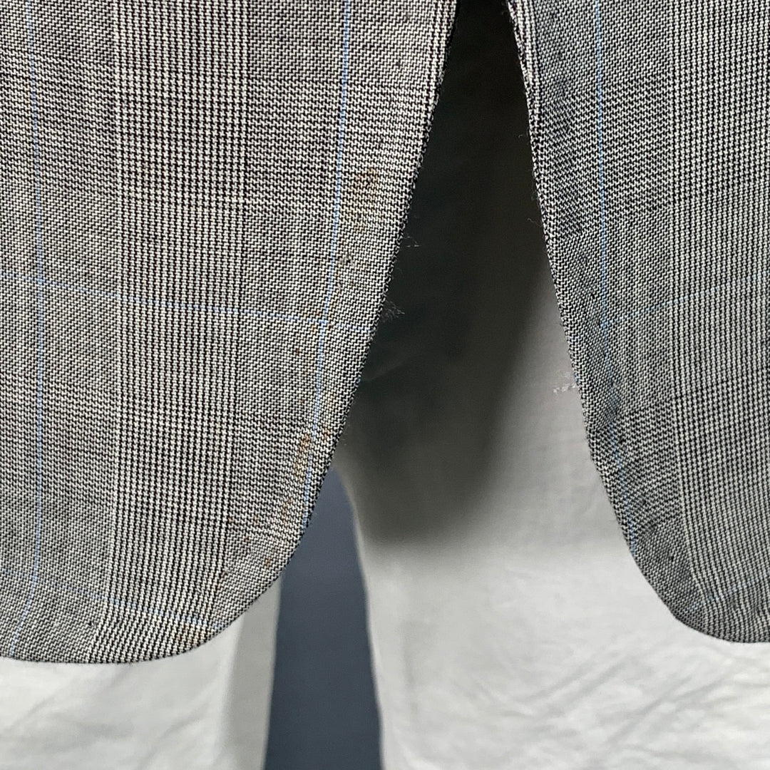 ASTOR & BLACK Size 44 Grey White Glenplaid Sport Coat Vest Set