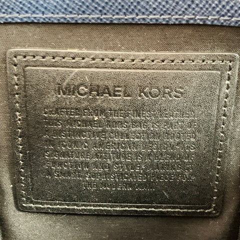 MICHAEL KORS Navy Saffiano Leather Messenger Bag