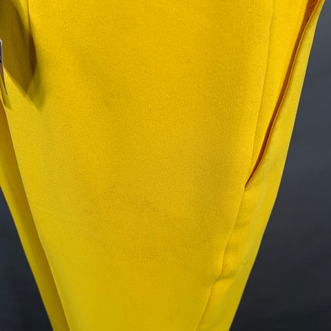 RALPH LAUREN COLLECTION Size 4 Yellow Crepe Tapered Flat Front Zip Fly Dress Pants