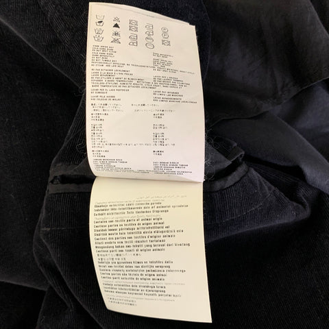 PRADA Chest Size 38 Black Corduroy Cotton Blend Notch Lapel Sport Coat