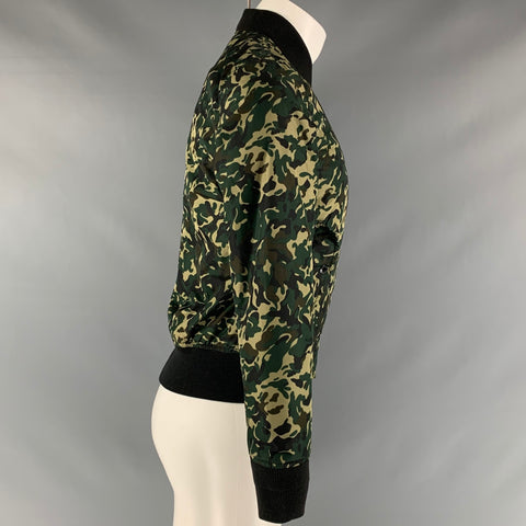 SCHOTT Cazadora bomber de poliéster de camuflaje verde Talla M