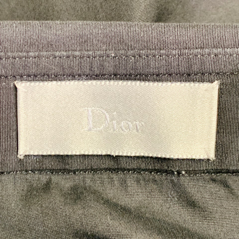 DIOR HOMME Size L Black Cotton Hidden Placket Embroidered Long Sleeve Shirt
