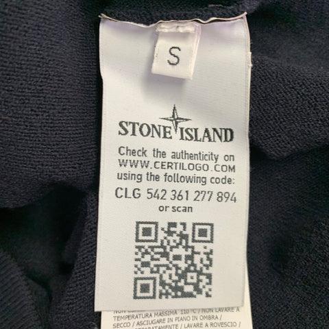 STONE ISLAND Size S Navy Wool Blend Crew Neck Pullover