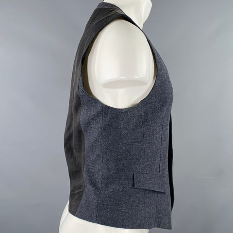Gilet sans manches en coton à blocs de couleurs gris et noir RAG & BONE taille M