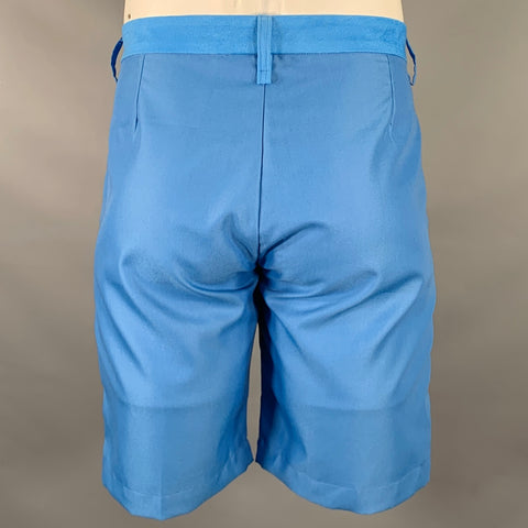 YUSUF KAYI Size L Blue Belted Kimono Shorts Suit