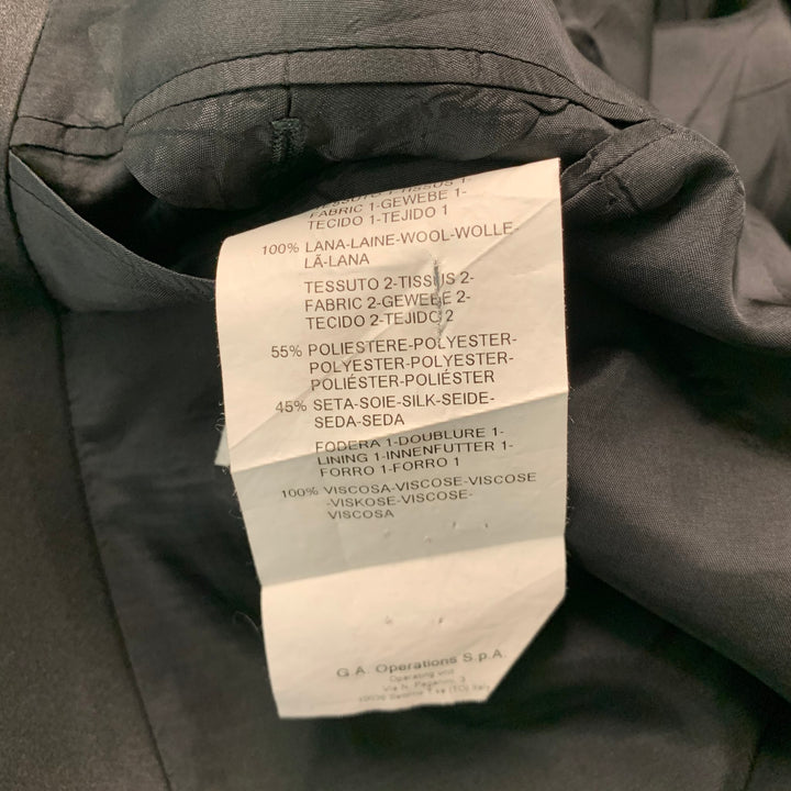 ARMANI COLLEZIONI Size 44 Black Solid Wool Tuxedo Sport Coat