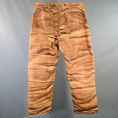 JUNYA WATANABE x CARHARTT 2023 Size S Brown Marble Print Cotton Worker Casual Pants