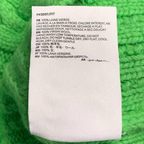 AMI by ALEXANDRE MATTIUSSI Size M Lime Green Wool Cable Knit Cropped Sweater