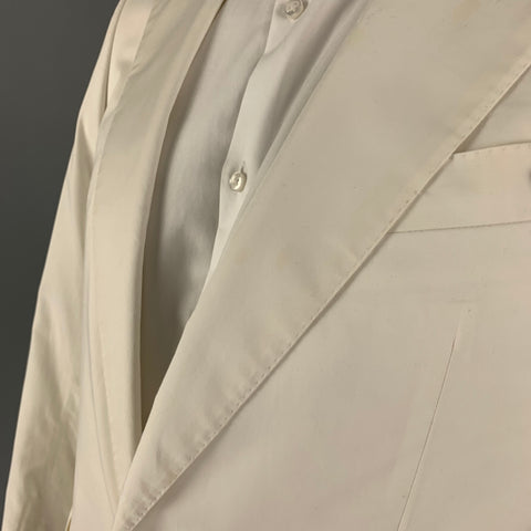 LANVIN Taille 40 Manteau de sport à revers en coton blanc régulier