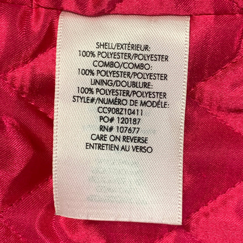 ALICE + OLIVIA Size M Fuchsia Pink Polyester Faux Fur Hook Eye Notch Lapel Jacket
