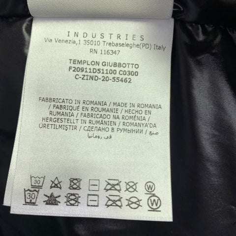 MONCLER Size XL Templon Giubotto Black Polyamide Padded Coat