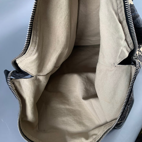DRIES VAN NOTEN Black Cream Paisley Canvas Tote Handbag