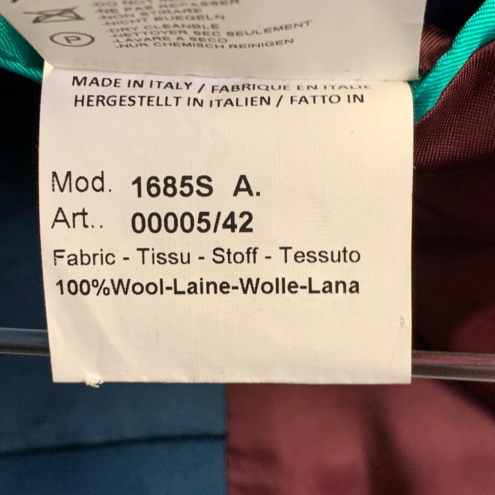 PAUL SMITH Size 40 Regular Soho Fit Teal Wool Peak Lapel Tuxedo