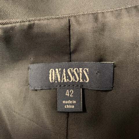 ONASSIS Size 42 Grey Wool 2 Piece Vest Trouser Set