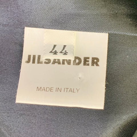 JIL SANDER Size XL Black Virgin Wool Camel Double Breasted Coat
