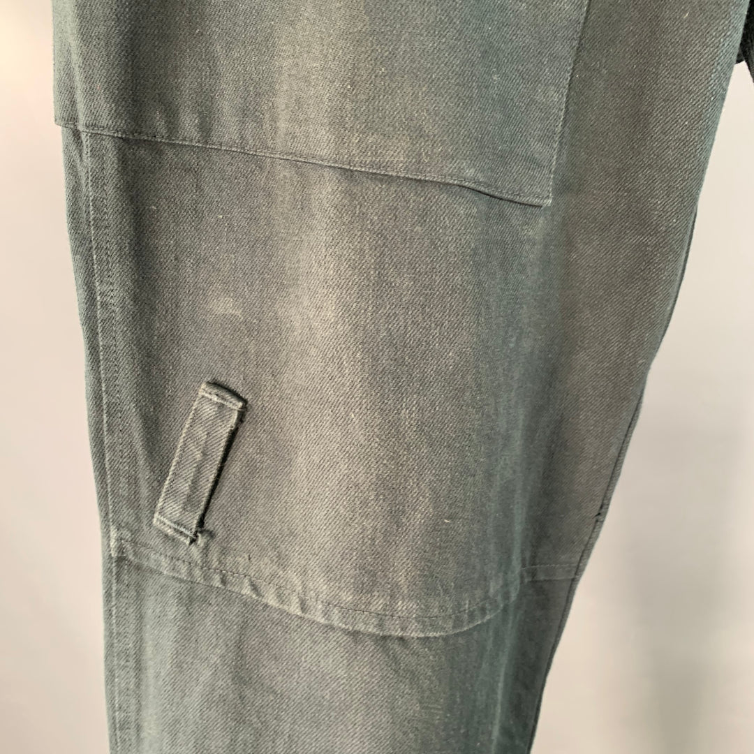 NICE COLLECTIVE Size 34 Black Cotton Side Tabs Casual Pants