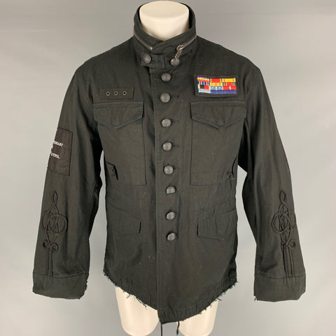 CHRISTIAN DADA Taille 38 Taille 38 Veste militaire en coton patch noir