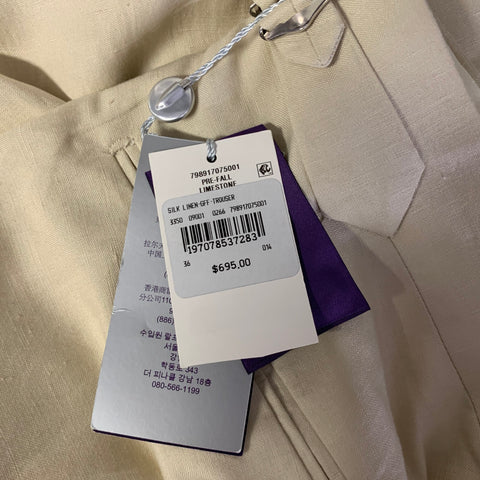 RALPH LAUREN Size 36 Cream Silk Linen Relaxed Fit Dress Pants