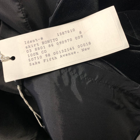 AKRIS Size 8 Black Cotton Pencil Knee Length Skirt