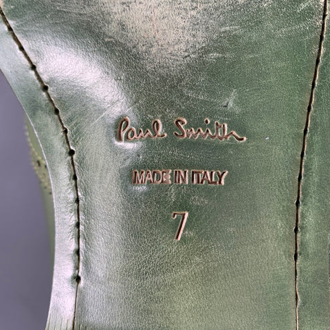 Chaussures richelieu à lacets PAUL SMITH en cuir perforé vert taille 42