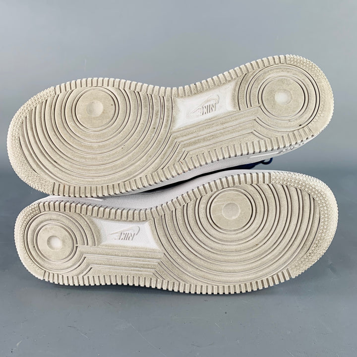 NIKE Size 8.5 Air Force 1 Rebel XX Blue Leather High Top Sneakers