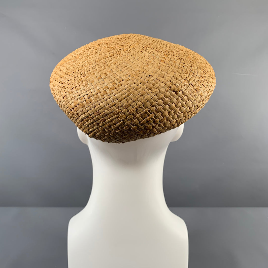 VINTAGE Size One Size Beige Woven Straw Hats