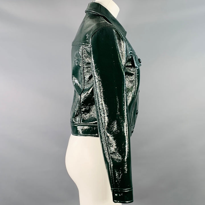 PROENZA SCHOULER Size 2 Green Polyurethane Cropped Vinyl Jacket