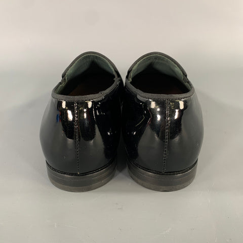 LANVIN Size 6 Black Patent Leather Slip On Loafers